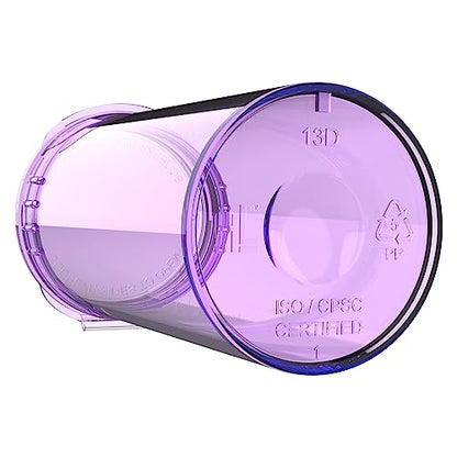 Dragon Chewer 13 Dram CR Plastic Packaging Pop Top Containers - Child Resistant Travel Holder Vial Bottles - 315 qty (Translucent Purple) - color: Translucent Purple
