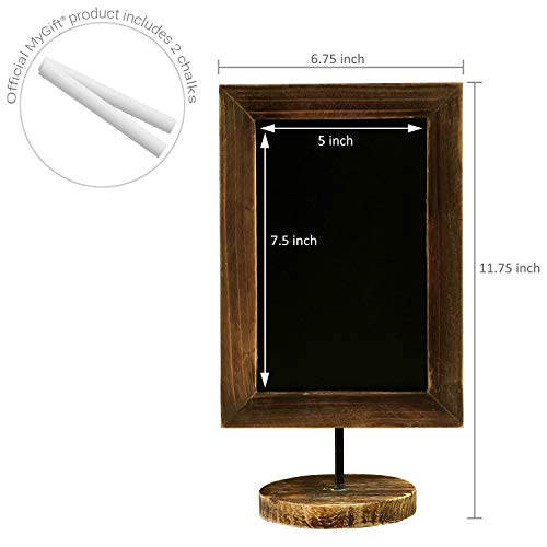 MyGift 12x7 Inch Framed Tabletop Chalkboard Signs with Stand Set of 2 - color: Burnt Wood, Set of 2