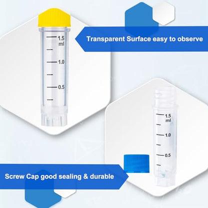 1.5ml Cryovials, Side-Coded, External Thread, Red, 500Pcs - color: Red, size: 1.5ml