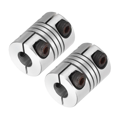 MECCANIXITY 2 Pcs 6 to 6.35mm Flexible Shaft Coupling 20mm L 15mm Dia - size: 6 to 6.35mm
