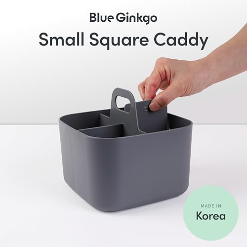 BLUE GINKGO Stackable Organizer Caddy, Square, Dark Grey, Made in Korea - color: GREY, size: Square