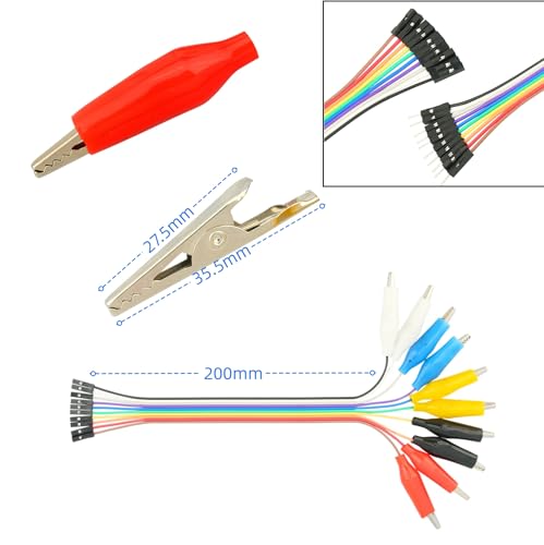 20 Pcs breadboard Jumper Wires with Alligator Clips Male and Female