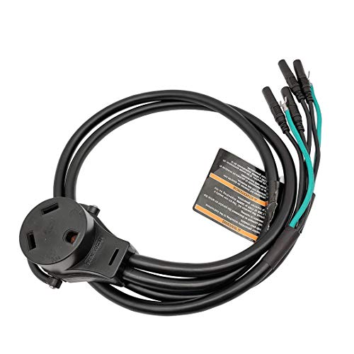 Parkworld 61094 30 Amp Inverter Generator Parallel Cord, Inverter Generator Parallel Kit Terminals with Cable to RV 30A TT-30R Female, 120V, 30A, 3FT (Black) - color: Black