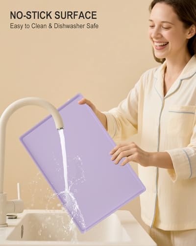 Silicone Art Mat for Crafts, 12" x 19" Waterproof Non-Slip Painting Mat - color: Purple, size: 12" x 19"
