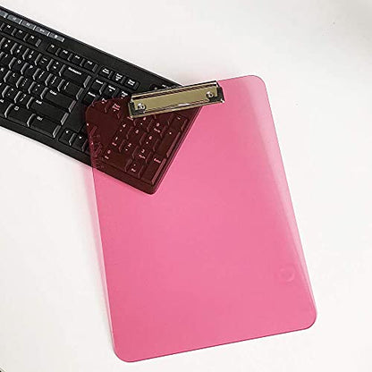 JAM PAPER Plastic Clipboards with Low Profile Metal Clip - Letter Size (9 x 12.5) - Fuchsia Pink - Clip Board Sold Individually - color: Pink, size: Single Clipboards