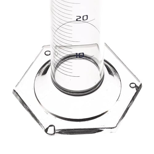Graduated Cylinder, 50ml - Class A Tolerance ±0.50ml - Hexagonal Base - Blue Graduations - Borosilicate 3.3 Glass - Eisco Labs - size: 50mL