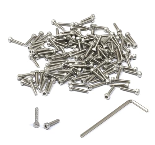 iexcell 100 Pcs M2.5 x 12mm Thread Pitch 0.45 mm Stainless Steel 304 Hex Socket Head Cap Screws Bolts Kit - size: M2.5 x 12mm