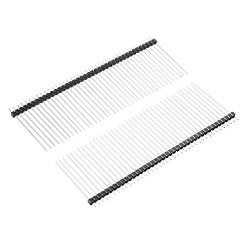 uxcell 30Pcs 2.54mm Pitch 40-Pin 35mm Length Single Row Straight Connector Pin Header Strip for Prototype Shield - size: 35mm Length