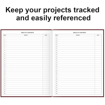 Lab Notebook/Laboratory Notebook - (.25" Grid Format), Laboratory Notebook Quad Ruled Science Lab Book with Grid Pages: Table of Contents for Chemistry, Physics, Biology, 8" x 10", Red - style: Red