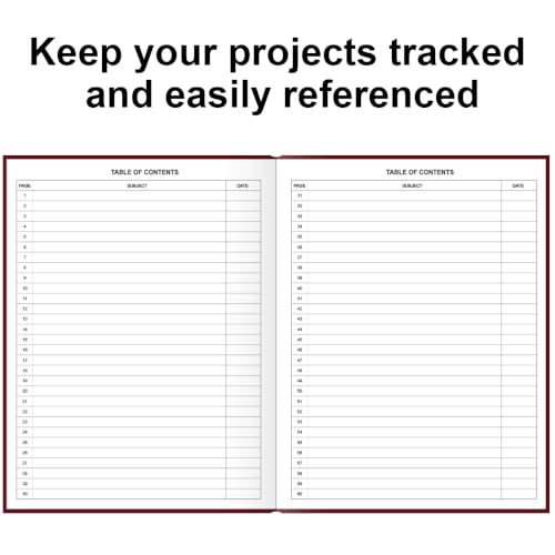Lab Notebook/Laboratory Notebook - (.25" Grid Format), Laboratory Notebook Quad Ruled Science Lab Book with Grid Pages: Table of Contents for Chemistry, Physics, Biology, 8" x 10", Red - style: Red