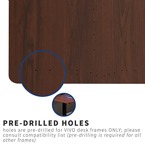 VIVO Dark Walnut 71 x 30 in Table Top, DESK-TOP72-30D - color: Dark Walnut