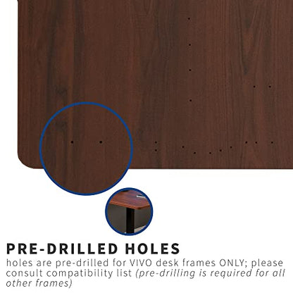 VIVO Dark Walnut 71 x 30 in Table Top, DESK-TOP72-30D - color: Dark Walnut