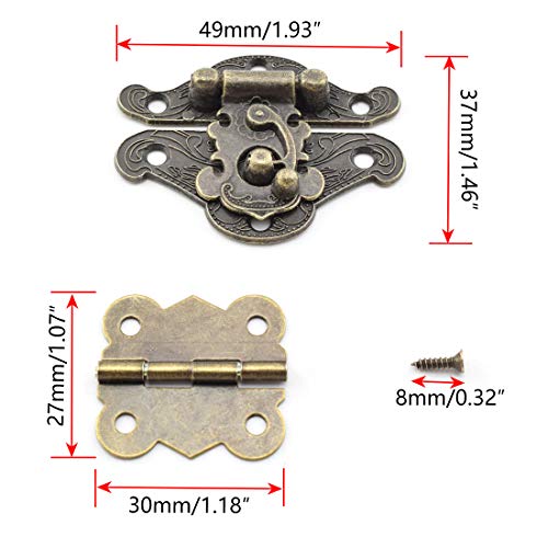 SDTC Tech Retro Design Jewelry Box Hardware Kit (2X Hasp Catch + 4X Hinges) - color: M2B4 KIT