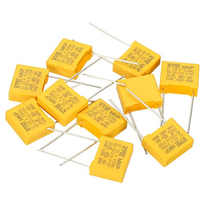 PATIKIL Safety Capacitors, 10 Pack 0.001uF AC 310V 10mm Pin Pitch 13x11x5mm Polypropylene Film Capacitor Assortment Kit for DIY Electronic Products - style: 0.001 uF