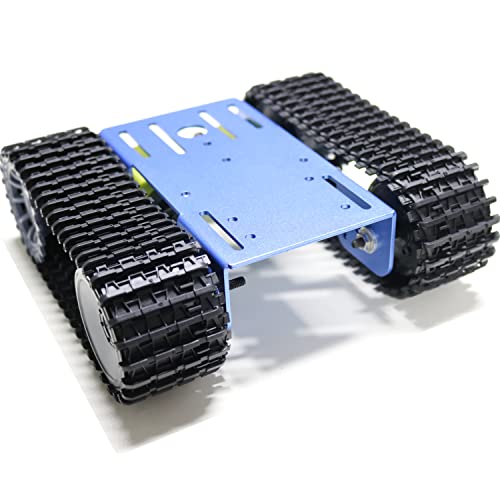 Professional Tank Chassis Kit, TT02 Metal Frame Crawler Robotic Tank Chassis Platform for Arduino (Blue) - color: Blue