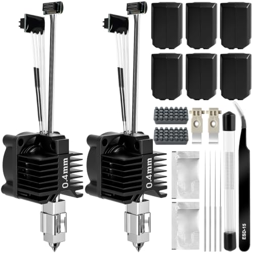 2Pack 0.4MM Hotend Kit for Bambu Lab P1S/P1P, Integration P1S Hotend with Fan, High Speed Printing P1S Extruder Heating Block P1S Hot End and Filament Cutter Blade for Bambu Lab P1 Series 3D Printers - size: P1S Hotend Kit-11