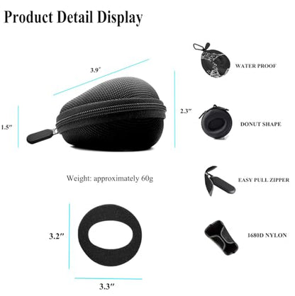 Travel Watch Case, TICFROG Portable Single Watch Case Roll Storage Box for Men's Wristwatches & Smart Watches up to 50mm with 7.08'' X 7.08'' Cleaning Cloth, Black - color: Black