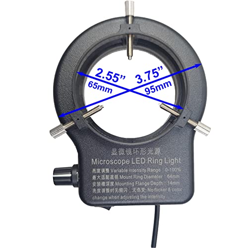 USB LED Ring Light Illuminator, 144 64 LED White Adjustable Lamp for Industry Monocular Binocular Trinocular Stereo Video Lens Microscope & Camera (USB 144 LEDs)… - color: 144 LED