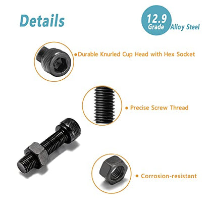 KADRICK 400PCS M3 Screw Assortment Kit,Hex Socket Head Cap Bolts Nuts Kit - size: M3 400Pcs