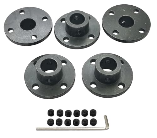 5Pcs Black 10mm Flange Shaft Couplings,Rigid Flange Guide Shaft Coupler Motor Connector Shaft Axis Fittings for DIY RC Model Motors - size: 10mm