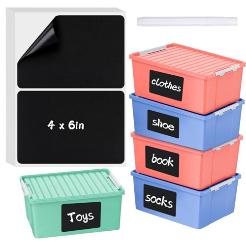 100 Pack Chalkboard Labels for Storage Bins, 6 X 4 in, Black - style: Black,100pcs