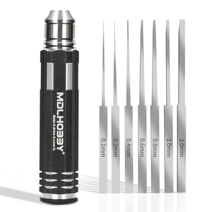 Metal Scribe Tool with 7 Blades (0.1/0.2/0.4/0.6/0.8/1.0/2.0mm) - color: Black