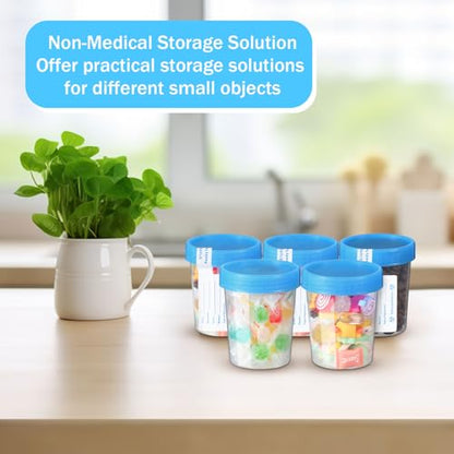 25 Pcs Urine Specimen Cups with Lids Urine Sample Cups, Blue Lids - color: Blue Lids