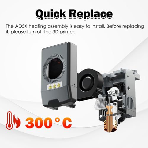 AD5X Hotend Heating Assembly Kit Heat Resistant Quick Swap - size: For AD5X