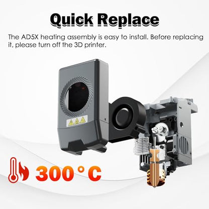 AD5X Hotend Heating Assembly Kit Heat Resistant Quick Swap - size: For AD5X