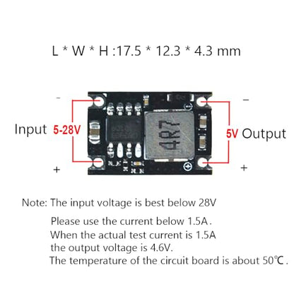 MP1584EN 5pcs Mini 5V Buck Converter Board - 5-30V to 5V, 1.8A Output, Small Size, Black - style: Black 5V