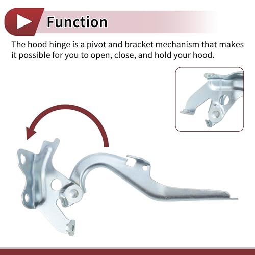 1 Pair Hood Hinges for Toyota Sienna 2011-2020 Front Bonnet Bracket No.5341008020/5342008020 Silver Tone Iron