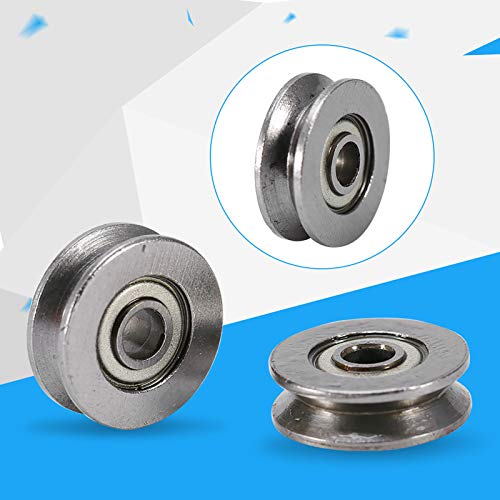 V Bearing, Small Grooved Bearing Pulleys 3x12x4mm, V Track Wheels, Small Fixed Pulley Bulk, V623zz Carbon Steel Replacement for Rail Track Linear Motion System, 20pcs