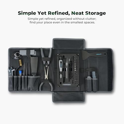 Creality 3D Printer Tools Kit, 74 Pcs in 1 3D Printing Tool Wrap Kit Assembly/Removal/Finishing/Filament Cutting Set with Nozzle Cleaning Kit 3D Printer Accessories for All FDM 3D Printers