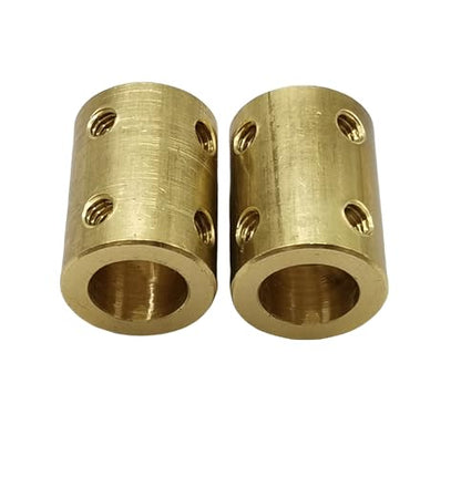 5pcs 10mm to 10mm Bore Rigid Coupling Set Screws,Brass Motor Shaft Coupling Coupler Connector with Screws and Wrench for 3D Printer DIY Encoder Car Model Shaft RC Robot - size: 10mm to 10mm