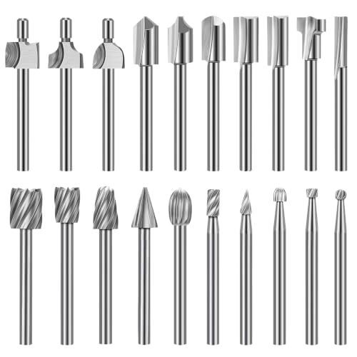 shengbenhao Wood Carving Bits Engraving Router Bit 20pcs