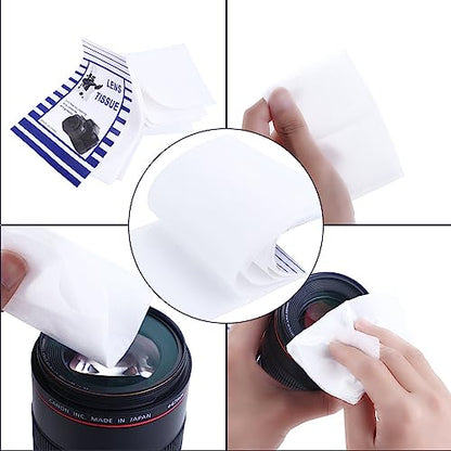 Vctitil 500-Piece Lens Cleaning Paper for Camera, Microscope, & Computer Screens - White Paper Tissues