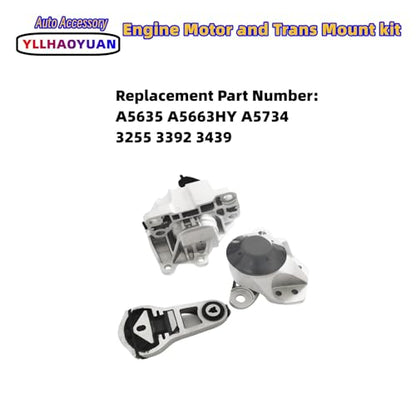 Yllhaoyuan Set of 3 Motor Mounts for Explorer 3.5L NA (Non-Turbo) 2011-2015 - size: 2011-2015 Explorer 3.5L