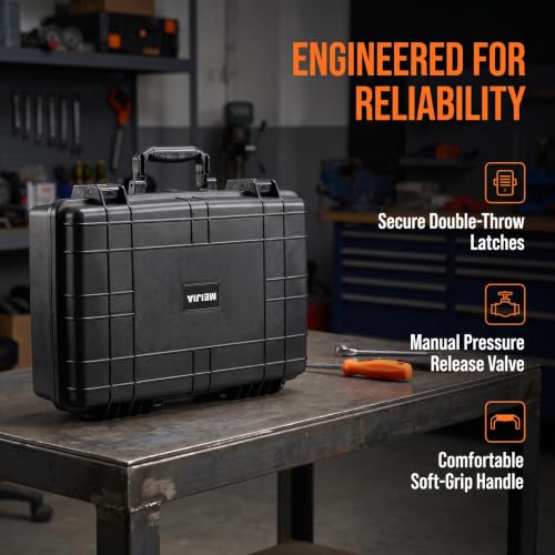 MEIJIA Waterproof Hard Camera Case,Hard Laptop Case,Hard Case with Customizable Fit Foam Included,Fit for Laptops,camera,lens(Black, 19.78"X13.93"X4.68") - size: 19.78" x 13.93" x 4.68"