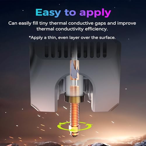 Creality Official 3D Printer High Thermal Grease, 350℃ High-Temperature Resistant Paste, Excellent Thermal Conductivity Grease for 3D Printer Hotend/Nozzle, Suitable for All 3D Printers (1PC) - size: 1 PCS, style: Thermal Grease