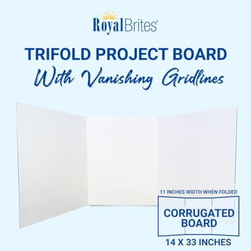 Tri-Fold Project Board 14 x 33 - color: White, size: 14" x 33", 1 Pack
