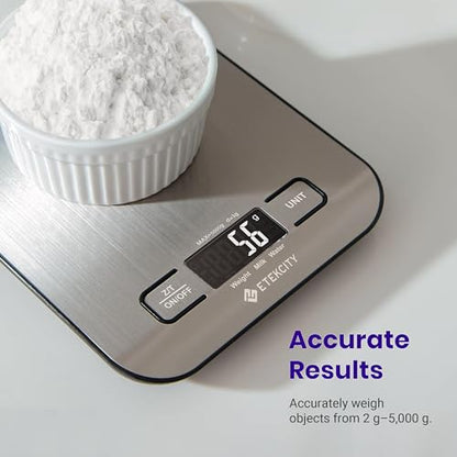 Etekcity Food Kitchen Scale, Digital Grams and Ounces, 11lb - color: Stainless Steel