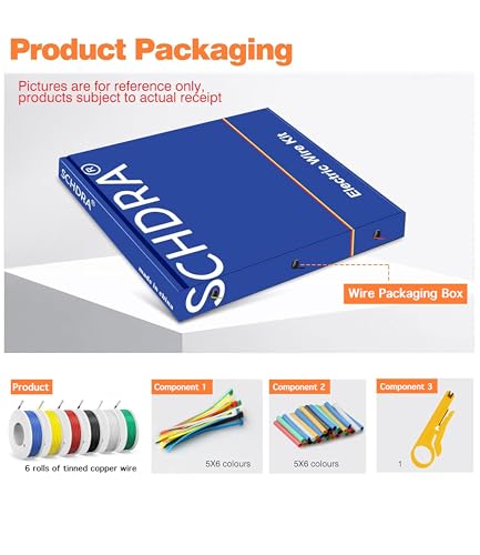 UL1007 28 AWG PVC Hook Up Wire Kit, 6 Colors x 39.37 ft - size: 28AWG PVC Electrical Wire-39.37FT