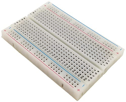 Electronix Express 03MB801 Solderless BreadBoard, 400 Tie-Points, 4 Power Rails, 3.3 x 2.1 x 0.3 (84 x 54 x 9mm) - style: 1 Pack