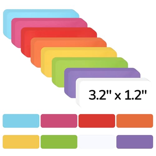 72 Pcs Dry Erase Magnetic Labels, 3.2" x 1.2" 8 Colors - color: Rainbow, size: 3.2 x 1.2 Inch