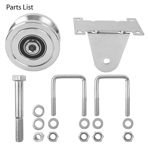 4” V-Groove Dual Bearing Slide Gate Wheel w/Bolted Bracket Cradle