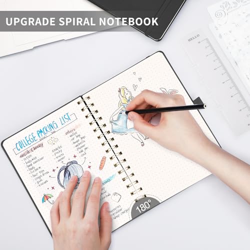 AHGXG Dotted Journal, 140 Pages, A5 (5.7" x 8.3") - color: Black, style: A5-Dotted