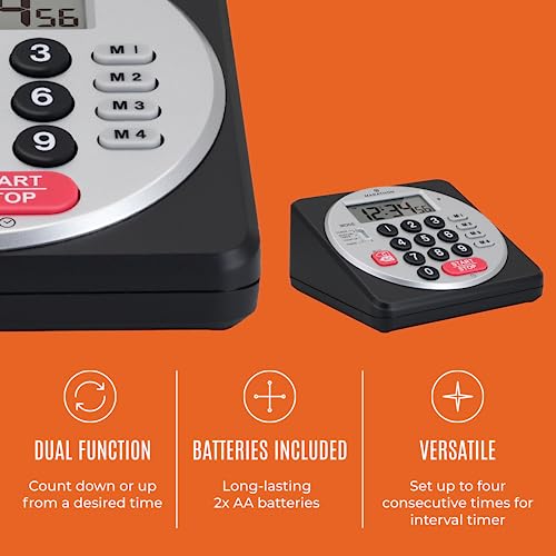 MARATHON Commercial Grade 100-Hour Digital Timer with Keypad - color: Black/Silver