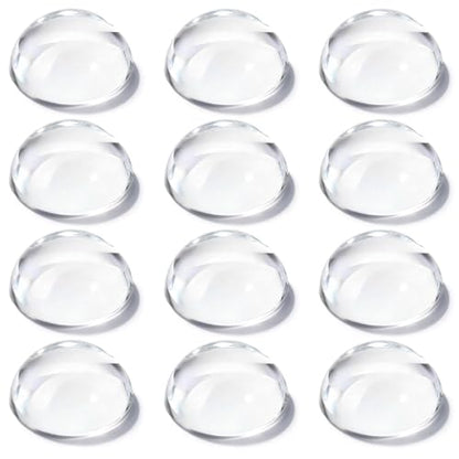 12 Pcs Crystal Dome Magnifying Paperweight, 6X Dome/Paperweight Magnifier Clear Distortion-Free Optics Convex Lens Set for Physics Classroom Home Decor, Paper Weights for Outdoor Events, 1.6inch