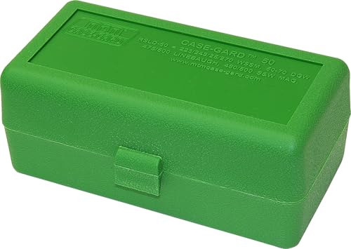 MTM Case-Gard RSLD-50-10 Flip-Top Ammo Box, 50 Round, Green - color: Green