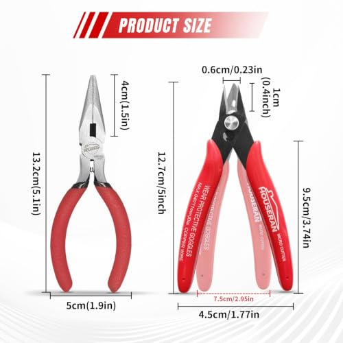 2PCS Wire Cutters & Mini Pliers Set for Hobby Crafts Electronics